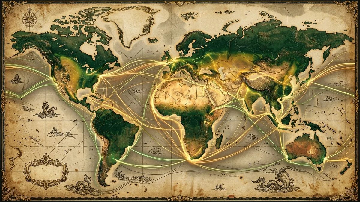 DNA ancestry map showing several countries and overlapping genetic regions