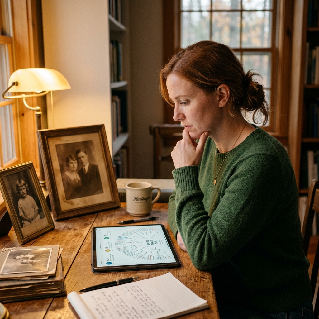 Person using DNA matches and a family tree to search for a biological parent